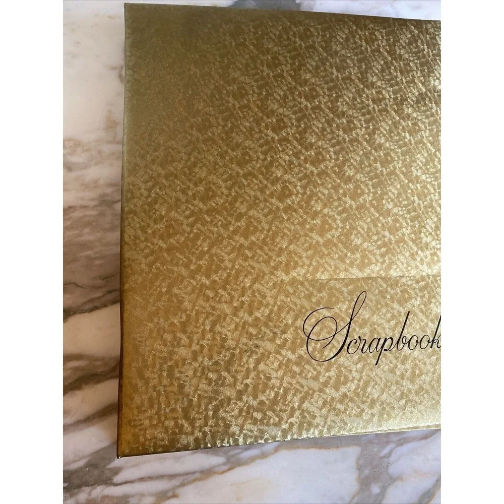 Decorel Scrapbook Gold Vintage Embossed Metallic Post‎ Bound Memory Book Retro